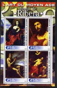 Ivory Coast 2003 Art of the Modern Age - Paintings by Jusepe de Ribera perf sheetlet containing 4 values unmounted mint