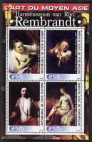 Ivory Coast 2003 Art of the Modern Age - Paintings by Rembrandt perf sheetlet containing 4 values unmounted mint