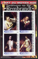 Ivory Coast 2003 Art of the Modern Age - Paintings by Rembrandt imperf sheetlet containing 4 values unmounted mint