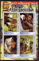 Ivory Coast 2003 Art of the Modern Age - Paintings by Pieter Bruegel perf sheetlet containing 4 values unmounted mint