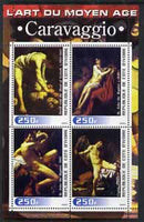 Ivory Coast 2003 Art of the Modern Age - Paintings by Caravaggio perf sheetlet containing 4 values unmounted mint