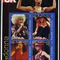 Somalia 2002 Rock Legends - Madonna imperf sheetlet containing set of 4 values unmounted mint