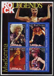 Somalia 2002 Rock Legends - Madonna imperf sheetlet containing set of 4 values unmounted mint