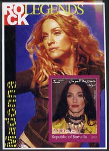 Somalia 2002 Rock Legends - Madonna imperf s/sheet unmounted mint