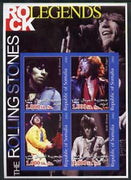 Somalia 2002 Rock Legends - Rolling Stones imperf sheetlet containing set of 4 values unmounted mint