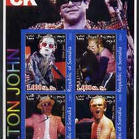 Somalia 2002 Rock Legends - Elton John imperf sheetlet containing set of 4 values unmounted mint