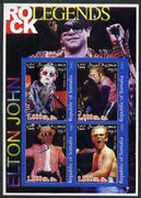 Somalia 2002 Rock Legends - Elton John imperf sheetlet containing set of 4 values unmounted mint