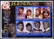 Somalia 2002 Rock Legends - The Beatles imperf sheetlet containing set of 4 values unmounted mint