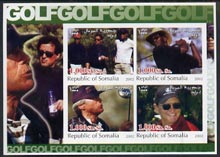 Somalia 2002 Golf #1 imperf sheetlet containing set of 4 values unmounted mint