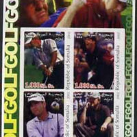 Somalia 2002 Golf #2 imperf sheetlet containing set of 4 values unmounted mint