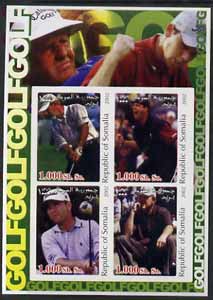 Somalia 2002 Golf #2 imperf sheetlet containing set of 4 values unmounted mint