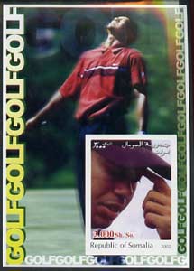 Somalia 2002 Golf #1 imperf s/sheet unmounted mint