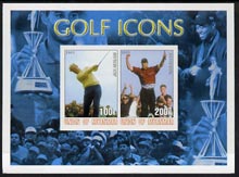 Myanmar 2001 Golf Icons (Jack Nicklaus & Tiger Woods) imperf sheetlet containing 2 values unmounted mint