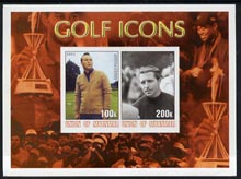 Myanmar 2001 Golf Icons (Arnold Palmer & Gary Player) imperf sheetlet containing 2 values unmounted mint