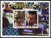 Myanmar 2001 Formula 1 (Johnny Herbert & O Panis) imperf sheetlet containing 2 values unmounted mint