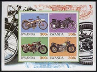Rwanda 2001 Motorcycles #2 imperf sheetlet containing 4 values unmounted mint