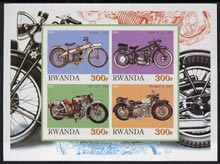 Rwanda 2001 Motorcycles #2 imperf sheetlet containing 4 values unmounted mint