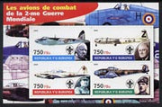 Burundi 2004 Aircraft of World War II #02 imperf sheetlet containing 4 values each with Scout Logo and showing Churchill, Roosevelt, Stalin & De Gaulle unmounted mint