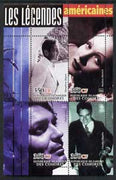 Comoro Islands 2004 Legends #02 perf sheetlet containing 4 values H Bogart, Marlene Dietrich, Clark Gable & Charlie Chaplin unmounted mint