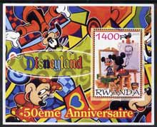Rwanda 2005 50th Anniversary of Disneyland perf m/sheet #02 unmounted mint