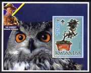 Rwanda 2005 Bonsai Tree perf m/sheet with Scout Logo, background shows Owl & Baden Powell unmounted mint