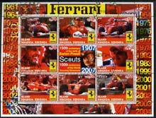 Antigua - Redonda 2005 Scout Anniversaries - Ferrari Racing Cars #01 perf sheetlet containing set of 8 values plus label fine cto used