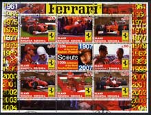 Antigua - Redonda 2005 Scout Anniversaries - Ferrari Racing Cars #02 perf sheetlet containing set of 8 values plus label fine cto used