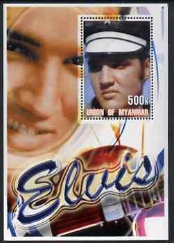 Myanmar 2001 Elvis Presley #3 perf m/sheet containing 1 x 500k value unmounted mint