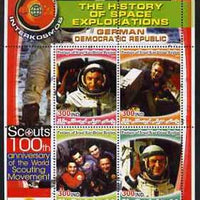 Iraqi Kurdistan Region 2005 History of Space - German Democratic Republic perf sheetlet containing 4 values with 100th Anniversary of Scouting in margin, unmounted mint