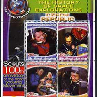 Iraqi Kurdistan Region 2005 History of Space - Czech Republic perf sheetlet containing 4 values with 100th Anniversary of Scouting in margin, unmounted mint