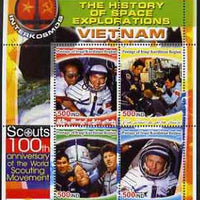 Iraqi Kurdistan Region 2005 History of Space - Vietnam perf sheetlet containing 4 values with 100th Anniversary of Scouting in margin, unmounted mint