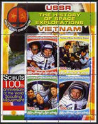 Iraqi Kurdistan Region 2005 History of Space - Vietnam perf sheetlet containing 4 values with 100th Anniversary of Scouting in margin, unmounted mint