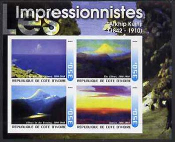 Ivory Coast 2003 Art of the Impressionists - Paintings by Atkhip Kuinji imperf sheetlet containing 4 values unmounted mint
