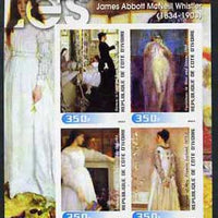 Ivory Coast 2003 Art of the Impressionists - Paintings by James Whistler imperf sheetlet containing 4 values unmounted mint