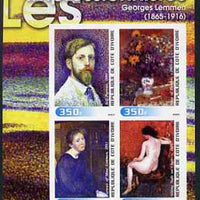 Ivory Coast 2003 Art of the Impressionists - Paintings by Georges Lemmen imperf sheetlet containing 4 values unmounted mint