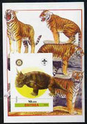 Eritrea 2005 Dinosaurs #02 - Elginia imperf m/sheet with Scout & Rotary Logos, background shows Tigers unmounted mint