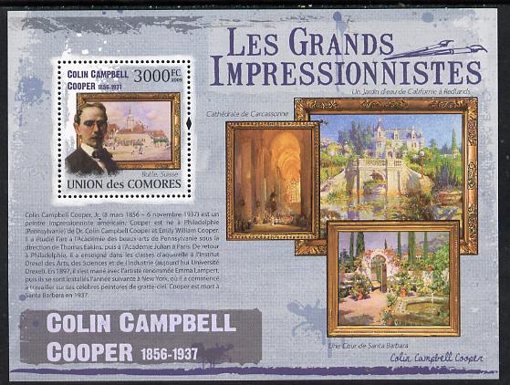 Comoro Islands 2009 The Impressionists - Colin Campbell Cooper perf souvenir sheet unmounted mint
