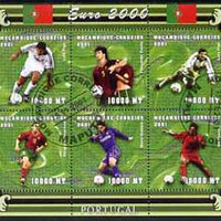 Mozambique 2001 Euro 2000 Football Championship perf sheetlet #1 (Portugal) containing 6 values fine cto used Mi 1950-55