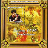 Mozambique 2001 Sydney Olympics perf s/sheet #3 showing Kong Linghui (Table Tennis) cto used