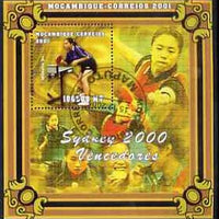 Mozambique 2001 Sydney Olympics perf s/sheet #4 showing Michelle Do (Table Tennis) cto used