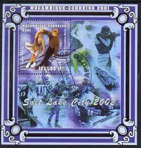 Mozambique 2001 Salt Lake Winter Olympics perf s/sheet #2 showing Torvill & Dean (Ice Dance) fine cto used