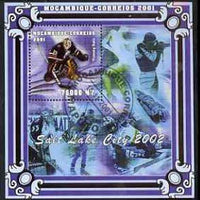 Mozambique 2001 Salt Lake Winter Olympics perf s/sheet #3 showing Tommy Salo (Ice Hockey) fine cto used