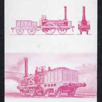 Bernera 1983 Locomotives #2 (Dublin & Kingstown Railway) 30p se-tenant imperf proof pair in magenta only, unmounted mint