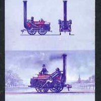 Bernera 1983 Locomotives #2 (Canterbury & Whitstable Rly) £1 se-tenant imperf proof pair in magenta & blue only, unmounted mint