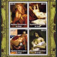 Congo 2005 Nude Paintings by Delacroix perf sheetlet containing 4 values unmounted mint