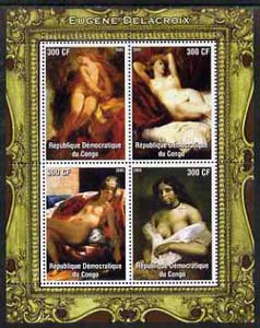 Congo 2005 Nude Paintings by Delacroix perf sheetlet containing 4 values unmounted mint