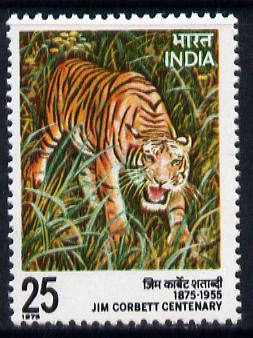 India 1975 Jim Corbett Centenary (Tiger) unmounted mint SG 799