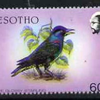 Lesotho 1988 Birds 60s Cape Starling fine downward shift of black resulting in double bird unmounted mint SG 801var