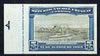 Uruguay 1909 Cruiser in Port Montevideo 5c imperf colour trial proof in grey-green & blue on bluish enamelled card, as SG 283