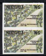 Nigeria 1993 World Environment Day 5n Forest Road imperf pair unmounted mint, SG 657var